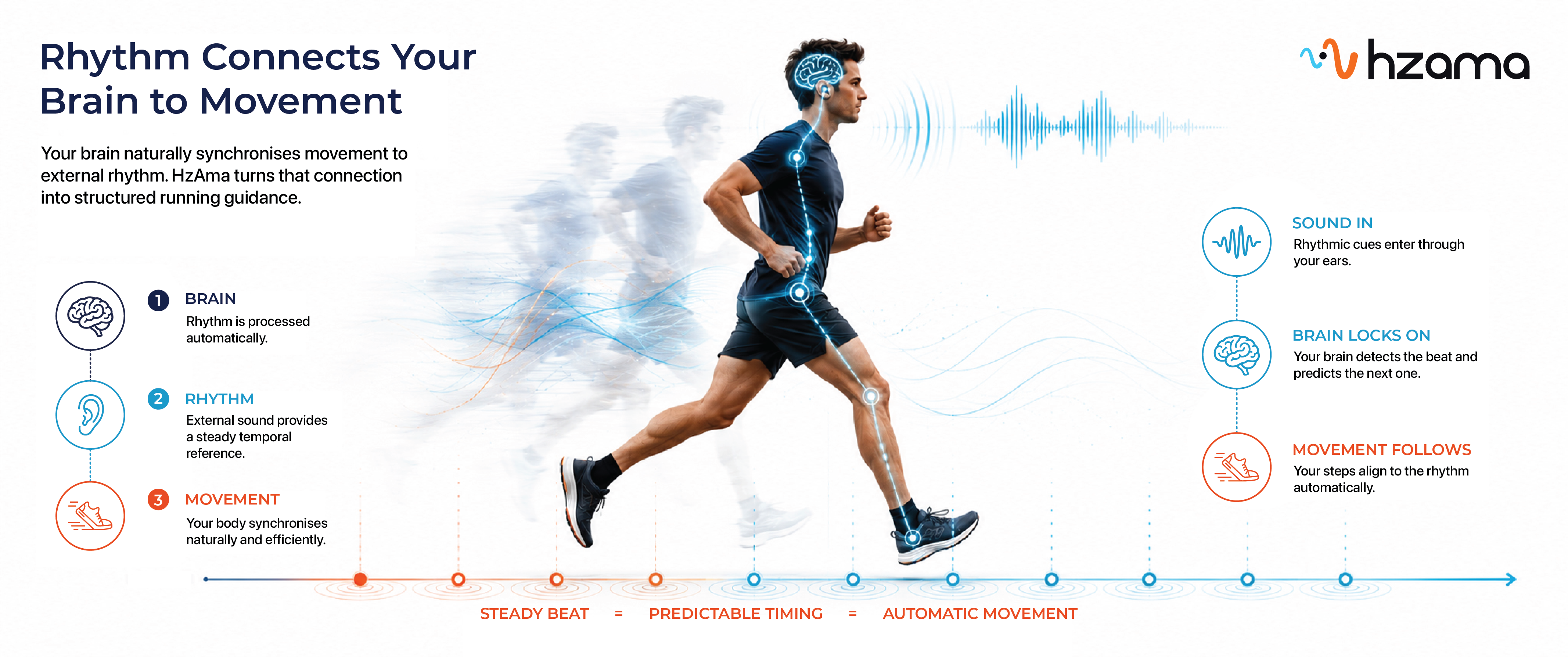 The core idea — how the brain connects sound to movement